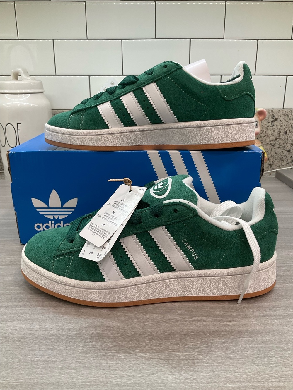 NWT IN BOX MENS ADIDAS CAMPUS 00S 'DARK‎ GREEN CLOUD WHITE' SHOES  SNEAKERS